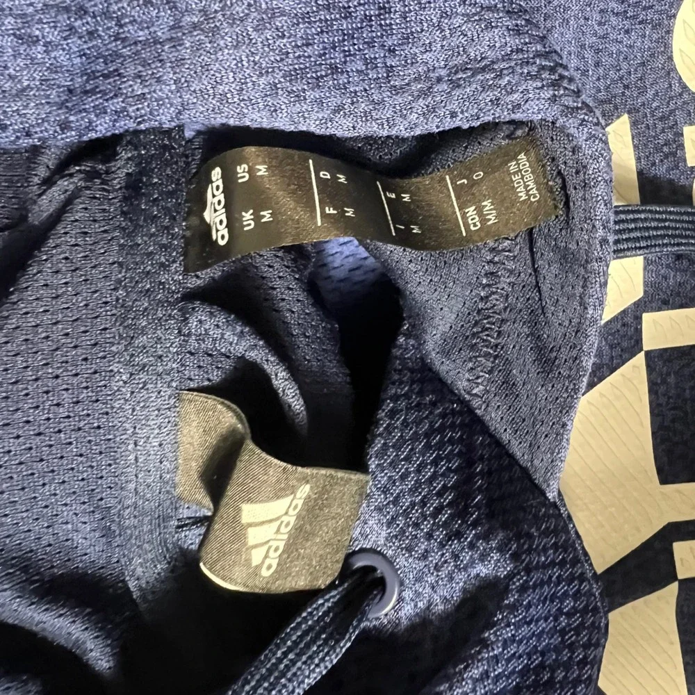 Adidas Mens Climawarm Hoodie Navy Blue Heather Pullover DH9320 Size Medium‎